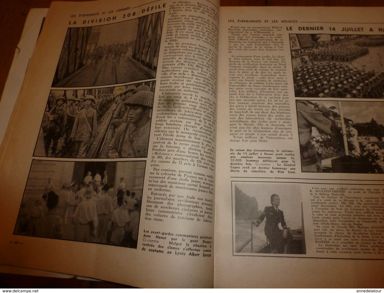 1954 LE COMBATTANT D'INDOCHINE: Hanoï; Bigeard et Langlais libérés par le Vietminh; Ho Chi Minh; Jacques Duclos; etc