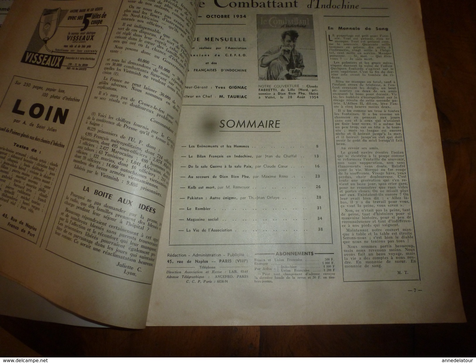 1954 LE COMBATTANT D'INDOCHINE:   Au Secours De DIEN BIEN PHU ;  Bataille De La Rivière Noire ; Etc - Französisch