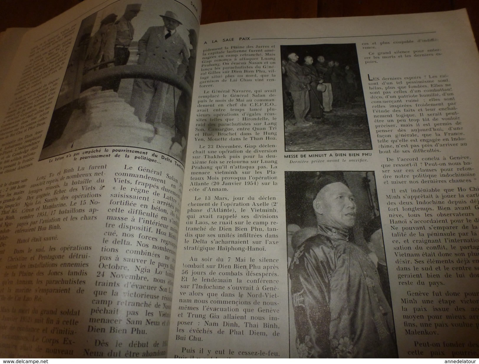 1954 LE COMBATTANT D'INDOCHINE:   Au secours de DIEN BIEN PHU ;  Bataille de la Rivière Noire ; etc