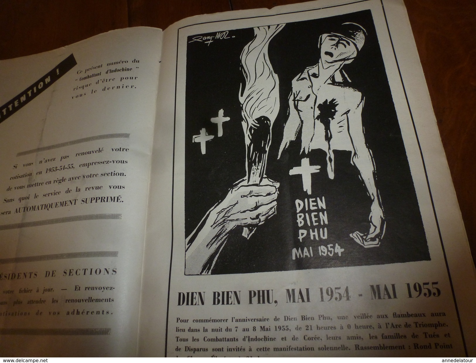 1955 LE COMBATTANT D'INDOCHINE:   J'étais à DIEN BIEN PHU ; La liberté du culte à la mode Vietminh; etc