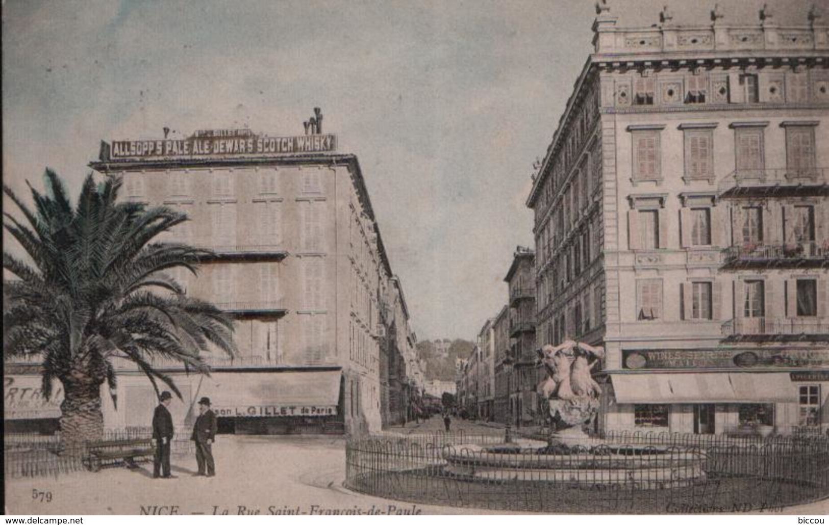 CPA NICE 06 - 1905 - La Rue Saint-François De Paule (Publicité Dewar's Scotch Whiskhy(Oblitération Bonneuil Sur Marne) - Otros & Sin Clasificación