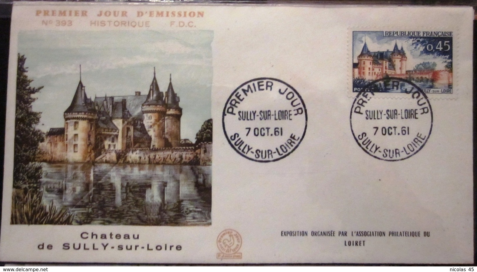 FDC - 1961 - YT 1313 - Sully Sur Loire - Chateau - 1960-1969