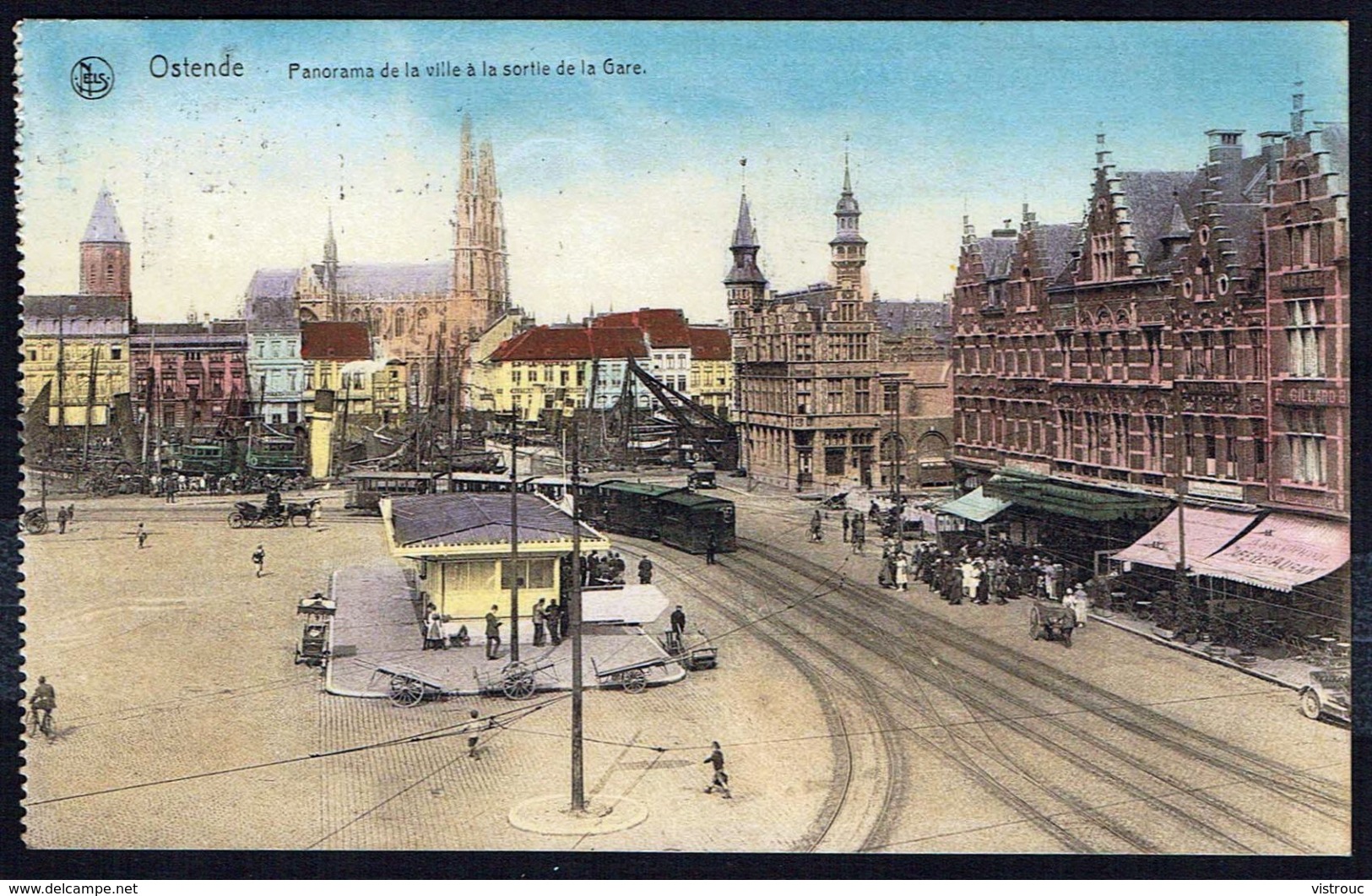 OOSTENDE / OSTENDE - Panorama à La Sortie De La Gare - TRAM - Circulé - Circulated - Gelaufen - 1924. - Oostende