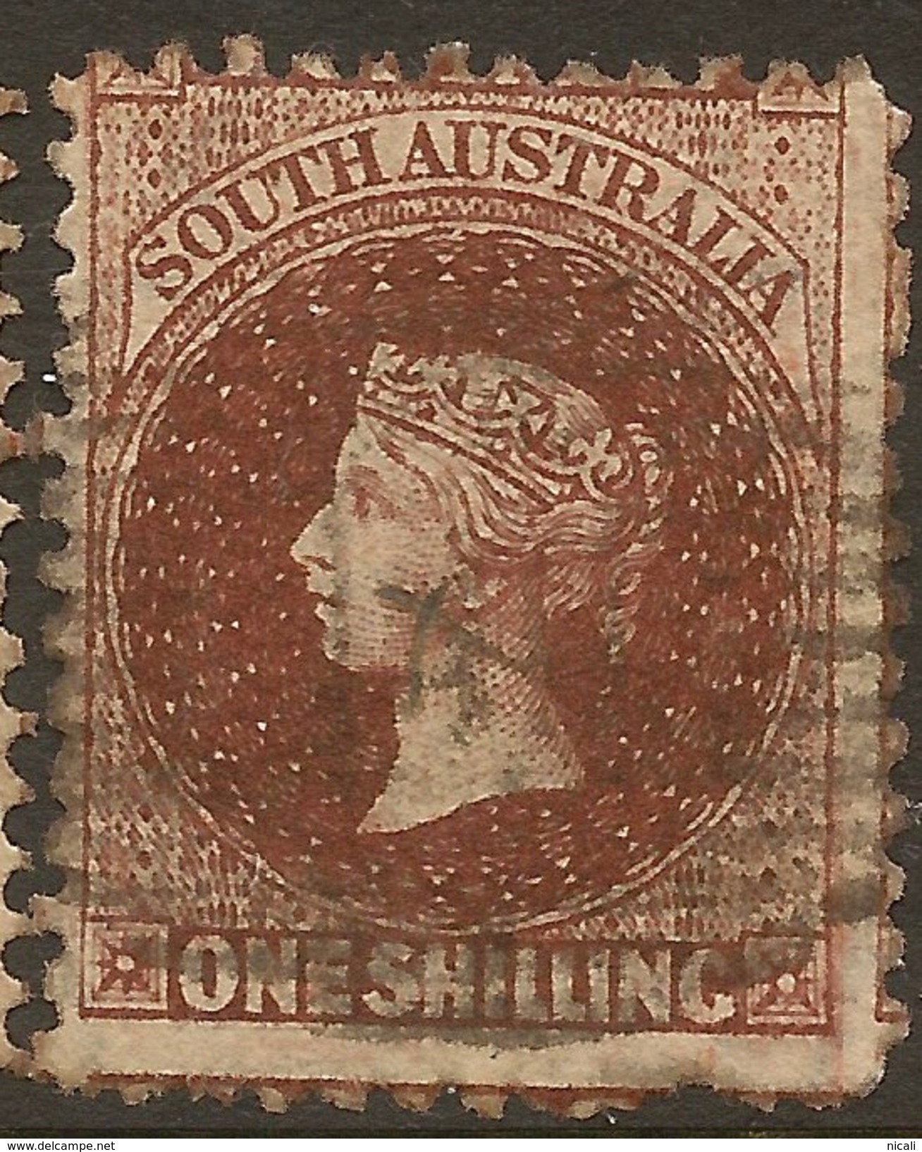 SOUTH AUSTRALIA 1868 1/- QV SG 83 U #ZR135 - Oblitérés