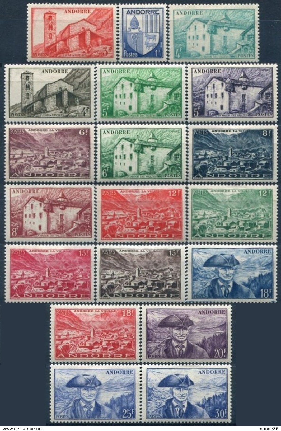 Y&T  N° 119-137 * - Unused Stamps