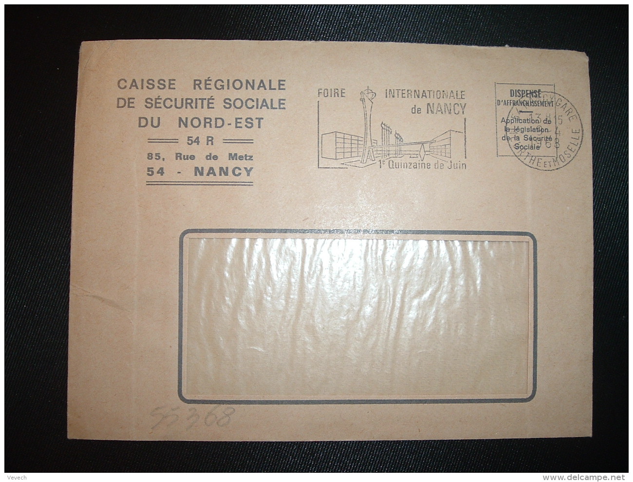 LETTRE OBL.MEC.9-4-1968 NANCY GARE (54) CAISSE REGIONALE DE SECURITE SOCIALE DU NORD-EST - Civil Frank Covers