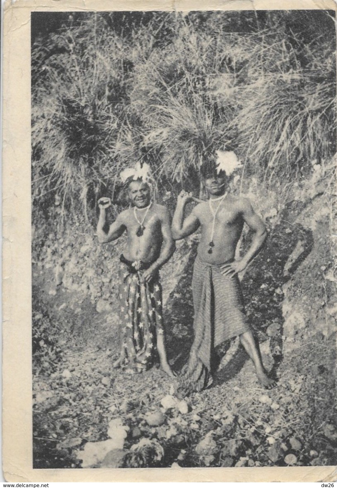 Couple De Guerriers Canaques (Kanak) - Nouvelle Calédonie - Publicité Laboratoire La Biomarine - Océanie