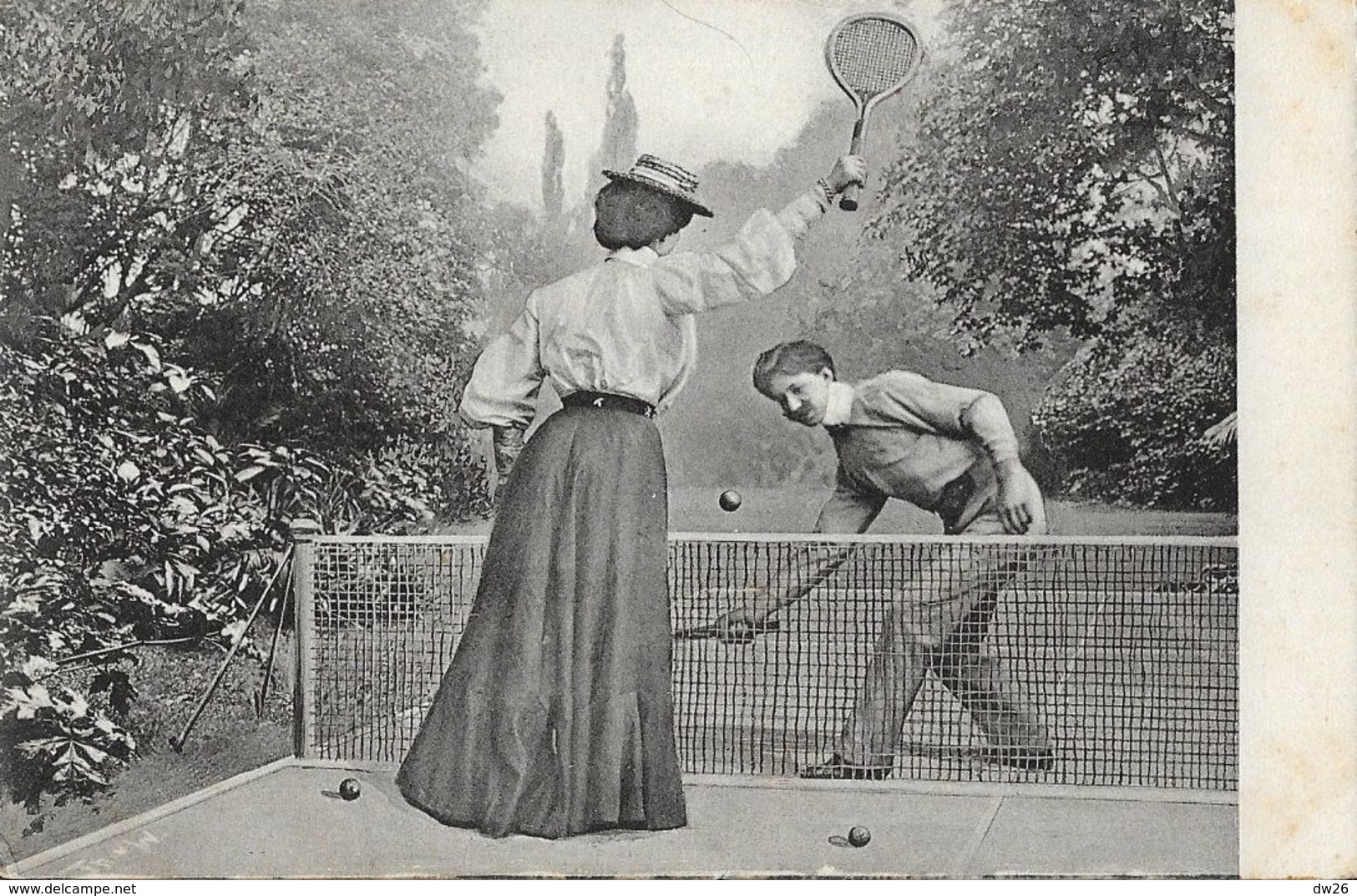 Tennis - Couple De Joueurs Du Début Du XXe Siècle - Carte P.F.B. Dos Simple Série 3823 Non Circulée - Tenis