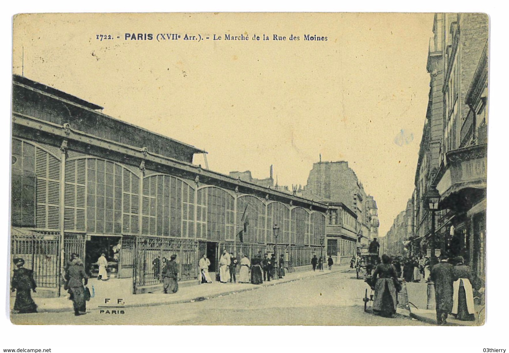 CPA 75 PARIS LE MARCHE DE LA RUE DES MOINES - Altri & Non Classificati