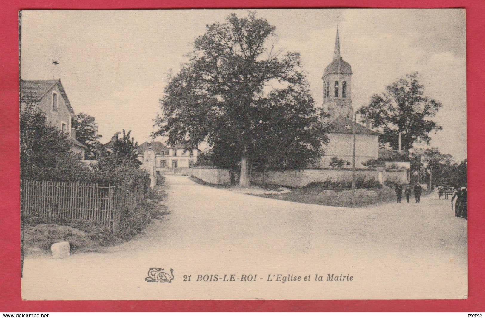 Bois-Le-Roi - L'Eglise Et La Mairie - 1927 ( Voir Verso ) - Bois Le Roi