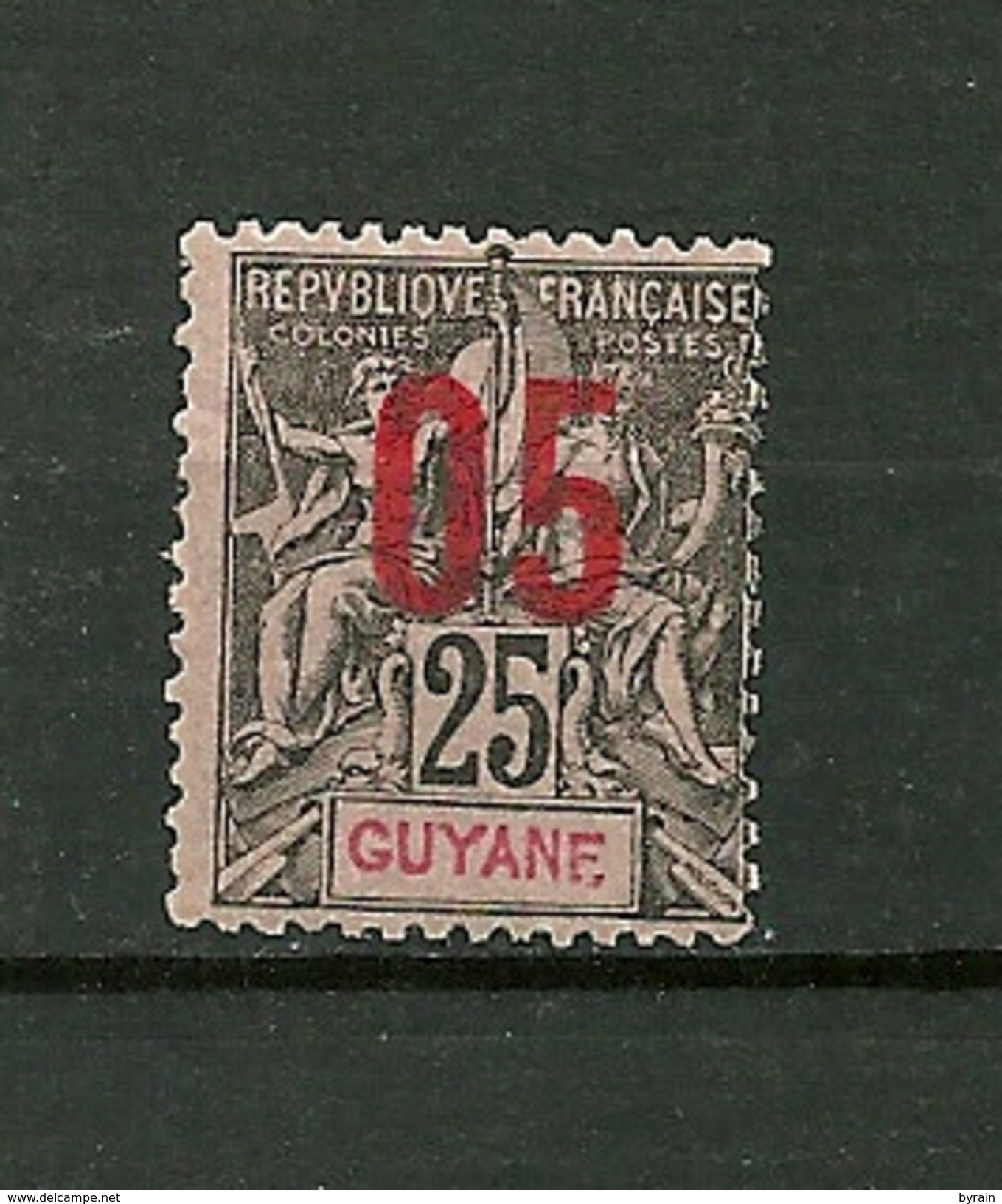 GUYANE FRANCAISE   1912   N° 69   " Timbre De 1892 Surchargé "     Neuf Avec Trace De Charnière - Neufs