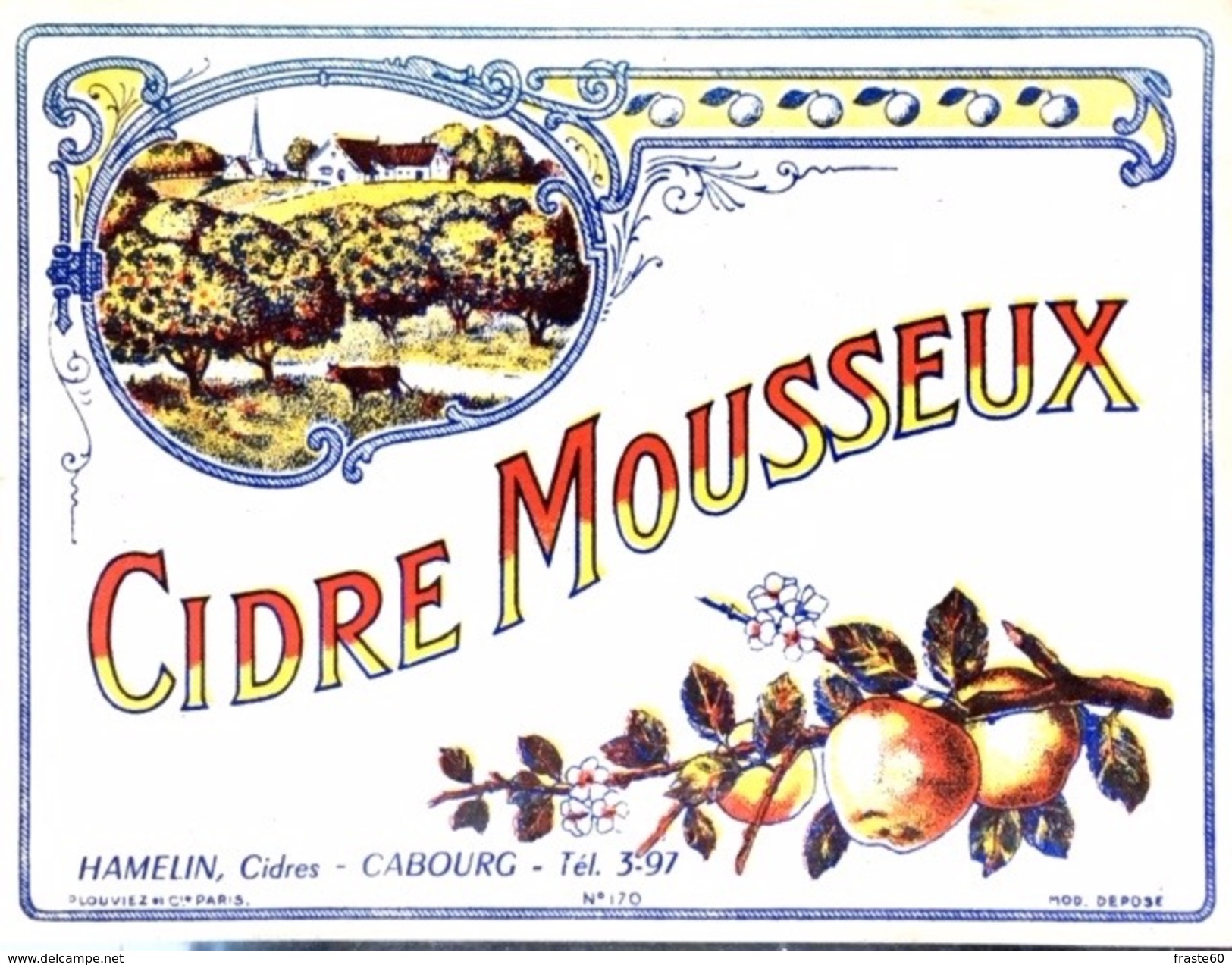 #& Etiquette Cidre Mousseux - Hamelin - Cabourg - Other & Unclassified