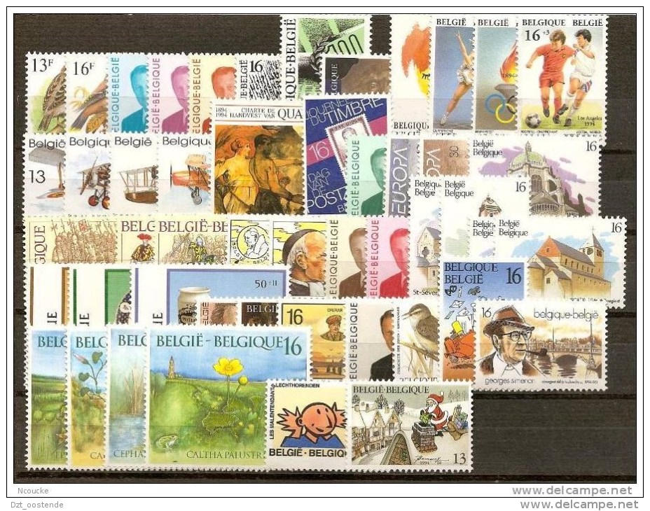 BELGIE 1994 Xx VOLLEDIG JAAR / L'ANNEE COMPLETE COB . 2533/2581 - 49 W/V + 1 BL + 1 B/C - COTE: 85.00 EURO AAN POSTPRIJS - Full Years