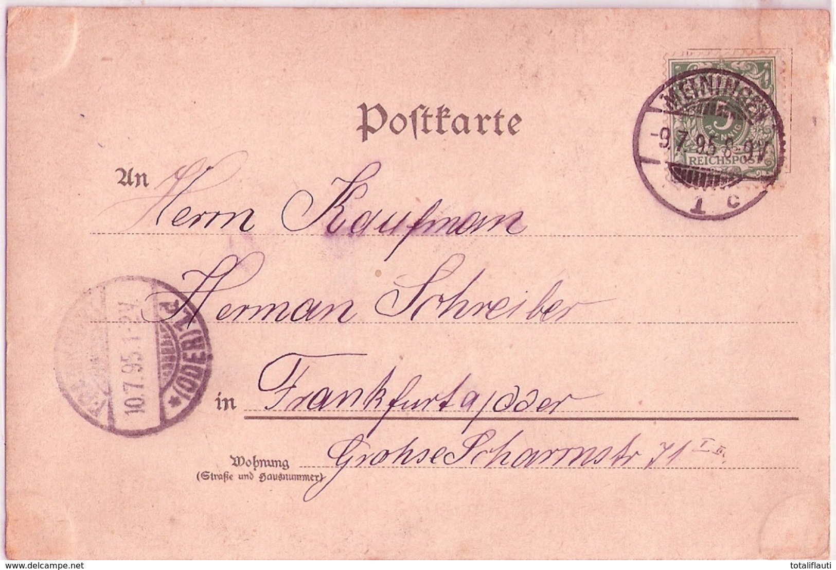 Gruss Aus MEININGEN Color Litho 9.7.1895 Vorläufer Gesamtansicht Der Landsberg - Meiningen
