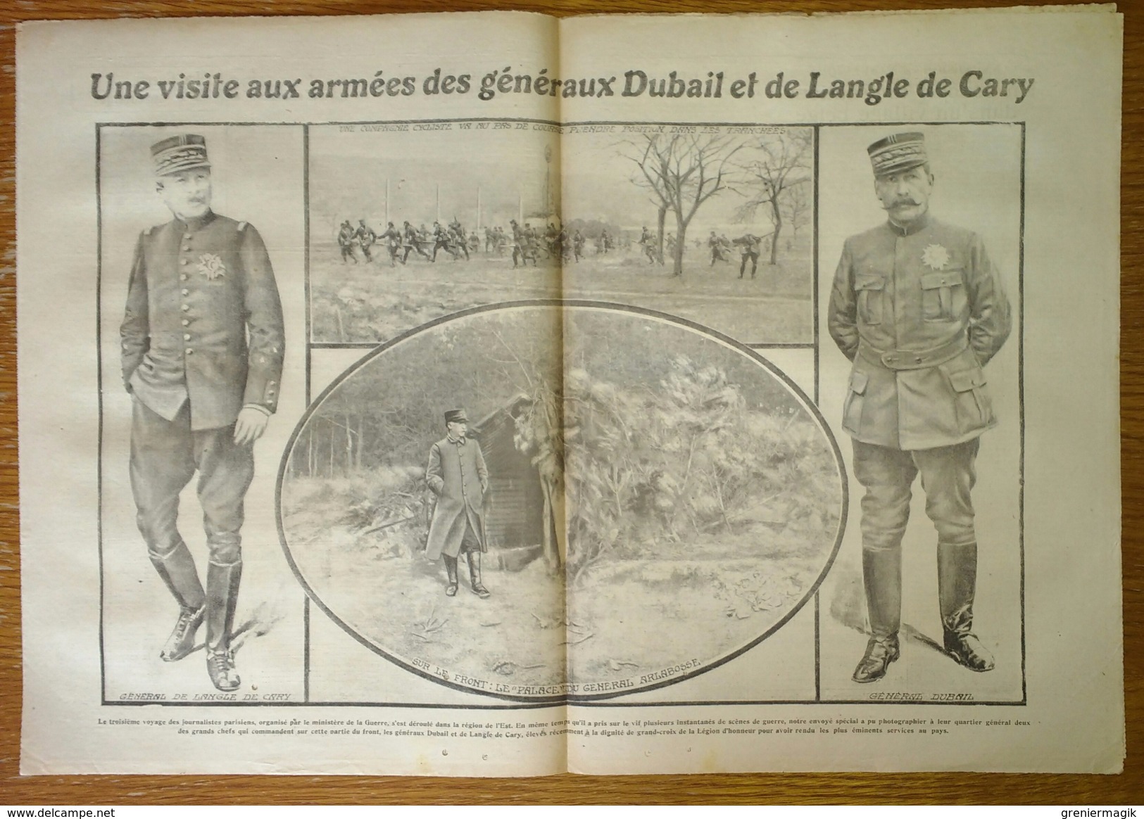 Excelsior N°1483 07/12/1914 - La Soeur Julie - Généraux Dubail Et Langle De Cary - Champigny - Gourbis - Belgique - Autres & Non Classés