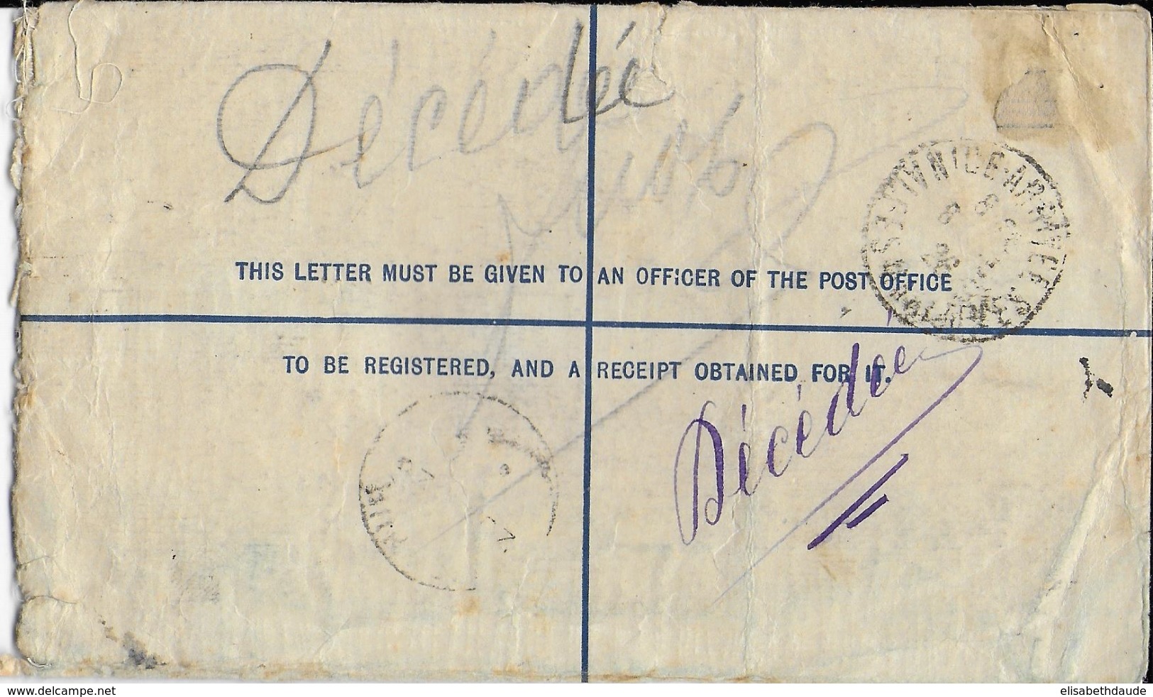 INDIA - 1926 - ENVELOPPE ENTIER POSTAL RECOMMANDEE De PODANUR => NICE - 1911-35 King George V