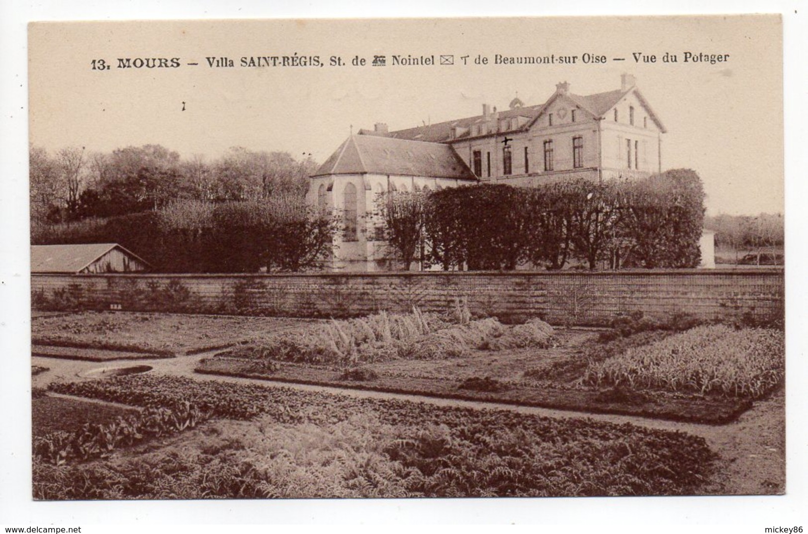 MOURS - Villa Saint-Régis - Vue Du Potager  N°13  éd IPM--plan Situation Au Verso ..... à Saisir - Mours