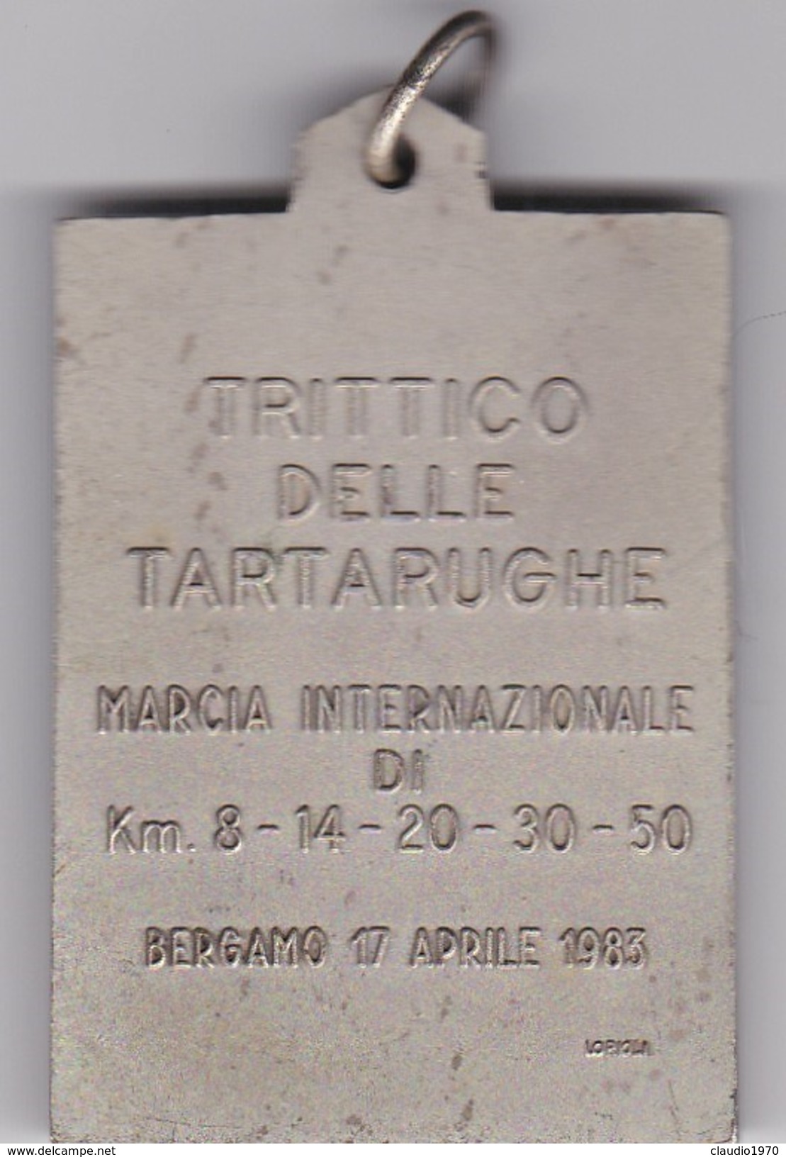 MEDAGLIA - COPPIA DI MEDAGLIE TRITTICO DELLE TARTARUGHE MARCIA INTERNAZIONALE.- BERGAMO - Altri & Non Classificati