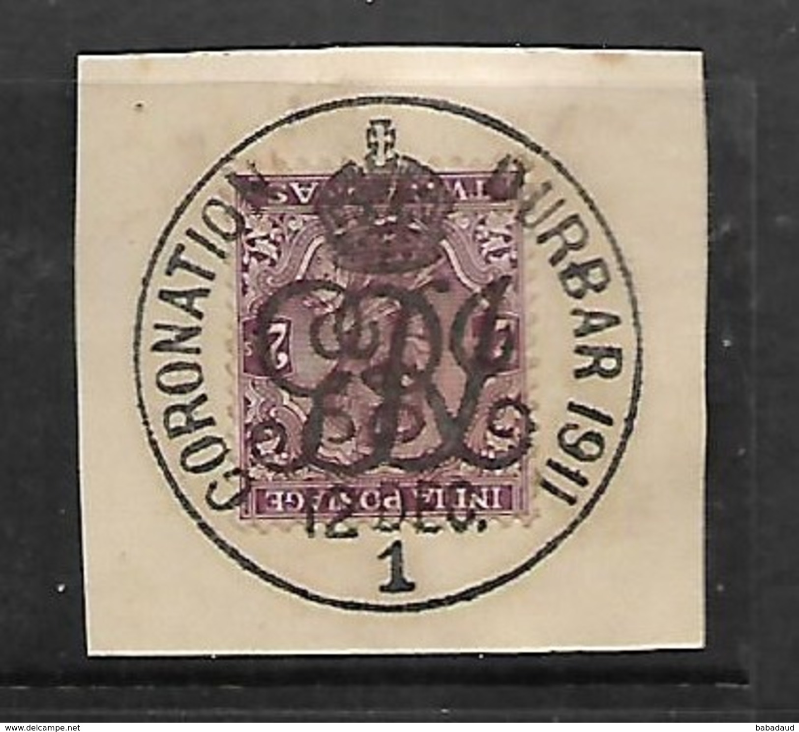 India: George V, CORONATION DURBAR 1911  12 DEC 1911, C.d.s. On Fragment With 2 Anna Stamp - 1911-35 King George V