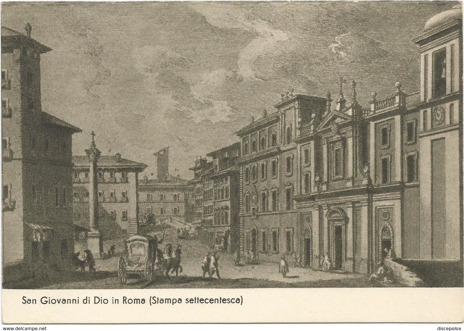 Y2888 Roma - Ospedale San Giovanni Di Dio Da Stampa Settecentesca - Serie Vecchi Ospedali D'Italia / Non Viaggiata - Sanidad Y Hospitales