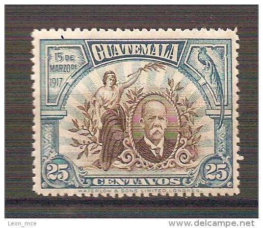 GUATEMALA  15 De Marzo De 1917 LIBERTY & CABRERAS #158, MNH - Guatemala