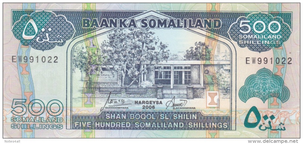 SOMALIA SOMALILAND 500 Shilling 2006 P-6f UNC */* - Somalia