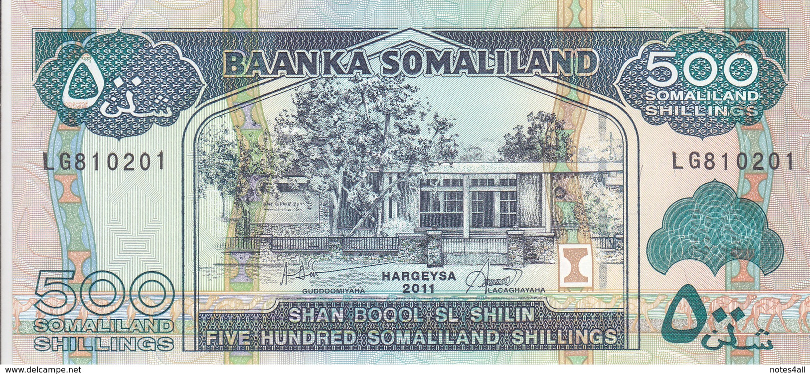 SOMALIA SOMALILAND 500 Shilling 2011 P-6h UNC */* - Somalia