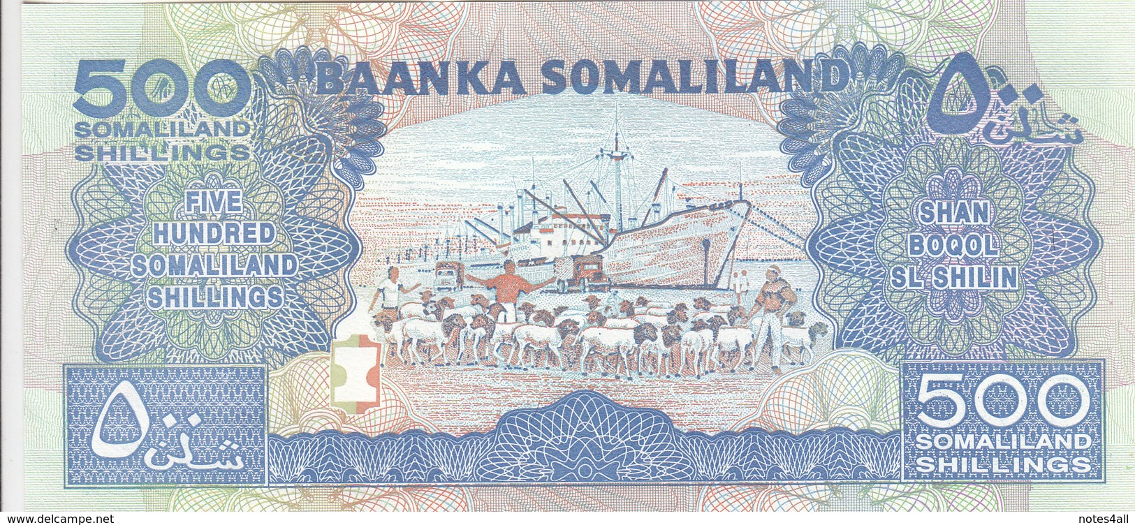 SOMALIA SOMALILAND 500 Shilling 2011 P-6h UNC */* - Somalia