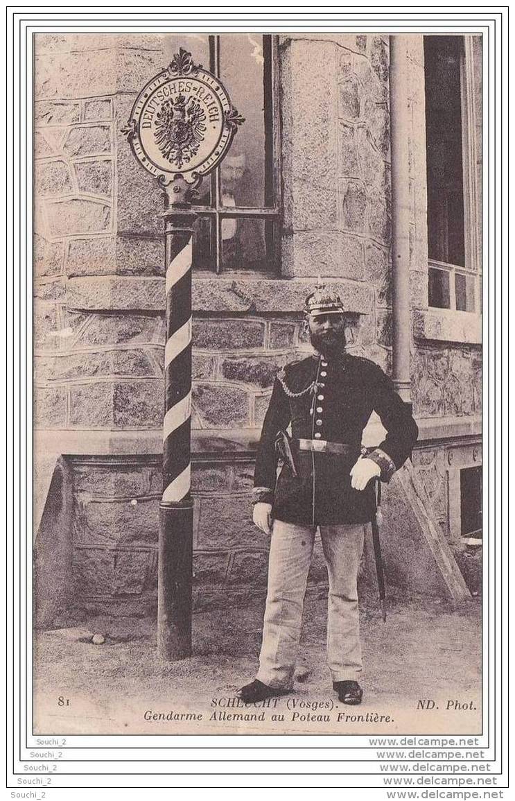 88) SCHLUCHT (Vosges) Gendarme Allemand Au Poste Frontière - (casque à Pointe) - Customs