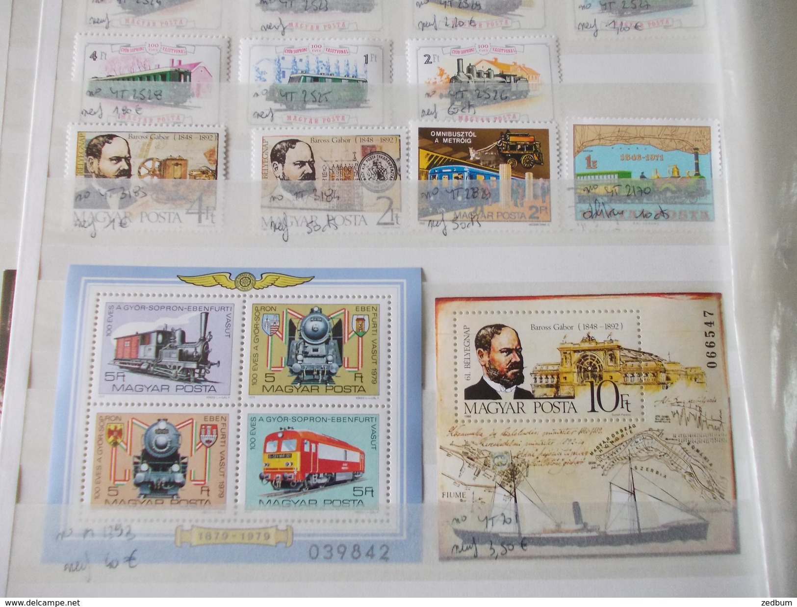 ALBUM 5 collection de timbres avec pour thème le chemin de fer train de tout pays valeur 447.50 &euro;