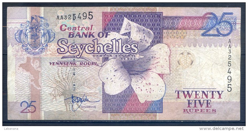 516-Seychelles Billet De 25 Rupees 1999 AA325 - Seychelles