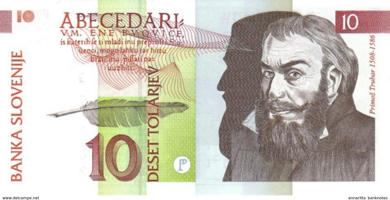 SLOVENIA 10 TOLARJEV 1992 P-11 UNC [SL301a] - Slovenia