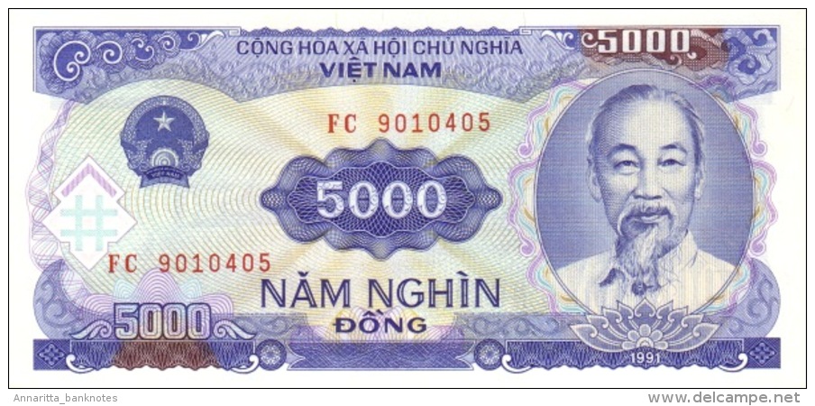 Vietnam 5000 Đồng 1991 (1993), UNC, P-108a, VN B336a - Vietnam