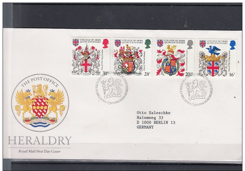 GB FDC Michel Cat.No. 975/978 Cls Edingurgh - 1981-1990 Decimal Issues