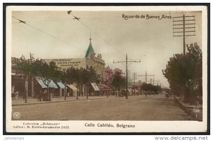 Buenos Aires: CABILDO STREET, BELGRANO, With View Of The Printing House La Confianza, Sent To Germany In 1910,... - Argentine