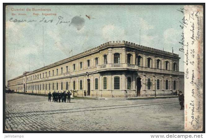 BUENOS AIRES: Fire Station, Editor Pita &amp; Catalano, Franked With 1c. Liberty ALONE And Sent To France In 1905,... - Argentine