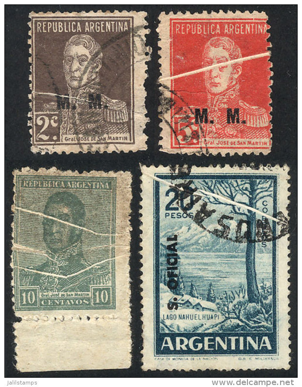 4 Different Stamps, All With PAPER FOLD Varieties, VF Quality - Collections, Lots & Séries