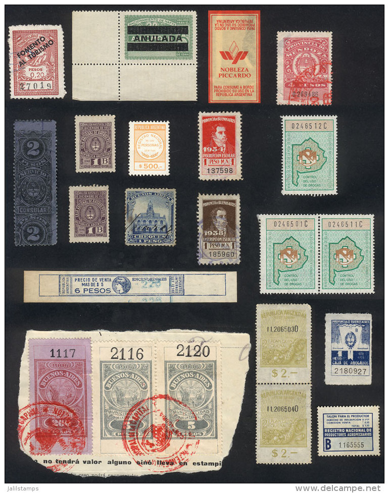 Small But Very Interesting Group Of Varied Revenue Stamps, Some Very Rare! - Autres & Non Classés