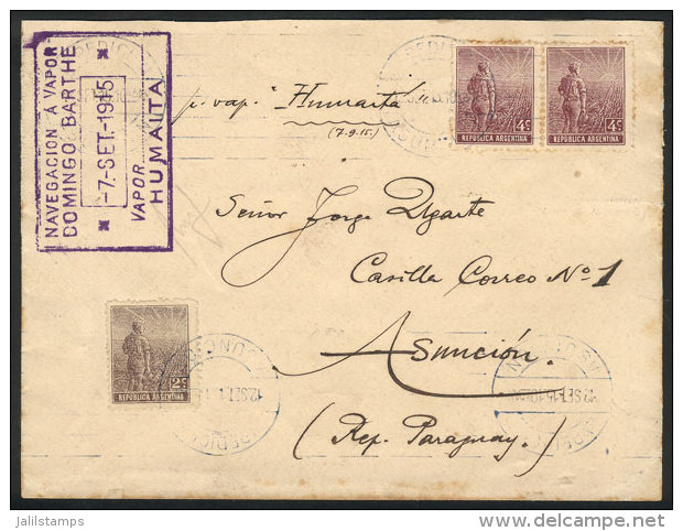 Cover Sent From Buenos Aires To Paraguay On 7/SE/1915, Franked With Stamps Of The Plowman Issue (total 10c.)... - Autres & Non Classés