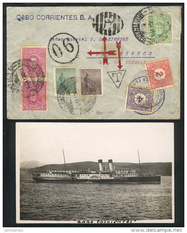 Cover Sent From Buenos Aires To Fray Bentos (Uruguay) By Steamer CABO CORRIENTES, With Mixed Postage 5c. Of... - Autres & Non Classés