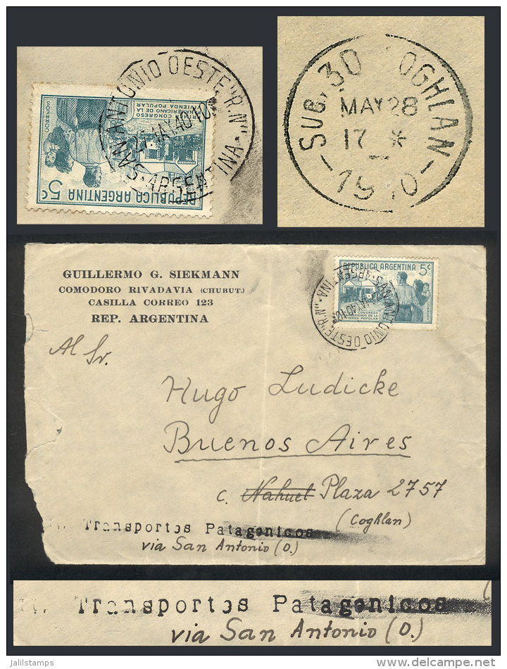 RARE COMBINATION Messenger Agency By Car + Airmail From Patagonia: Cover Sent From Comodoro Rivadavia To Buenos... - Autres & Non Classés