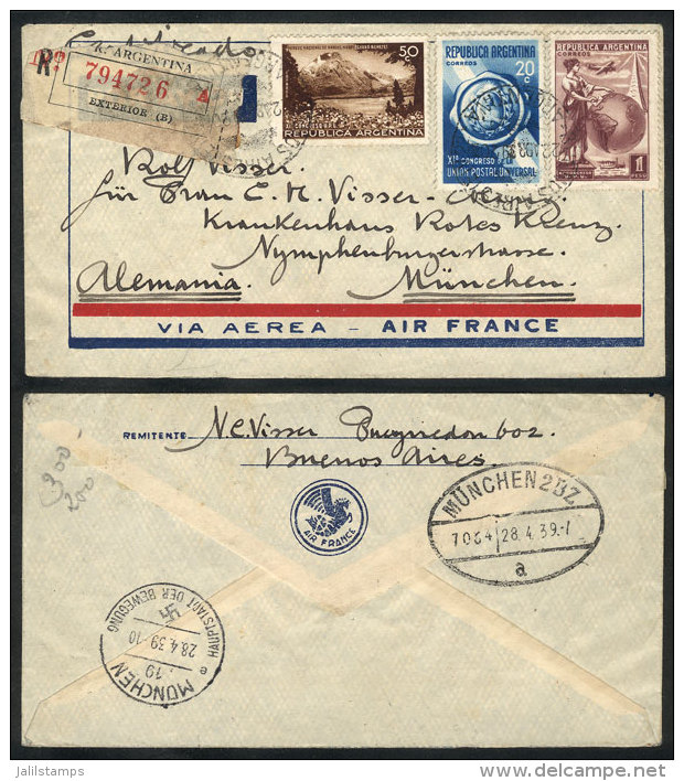 Registered Airmail Cover Sent From Buenos Aires To M&uuml;nchen (Germany) On 22/AP/1939, With Nice Postage Of The... - Autres & Non Classés