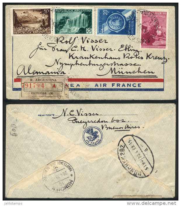 Registered Airmail Cover Sent From Buenos Aires To M&uuml;nchen (Germany) On 15/AP/1939, With Nice Postage Of The... - Autres & Non Classés
