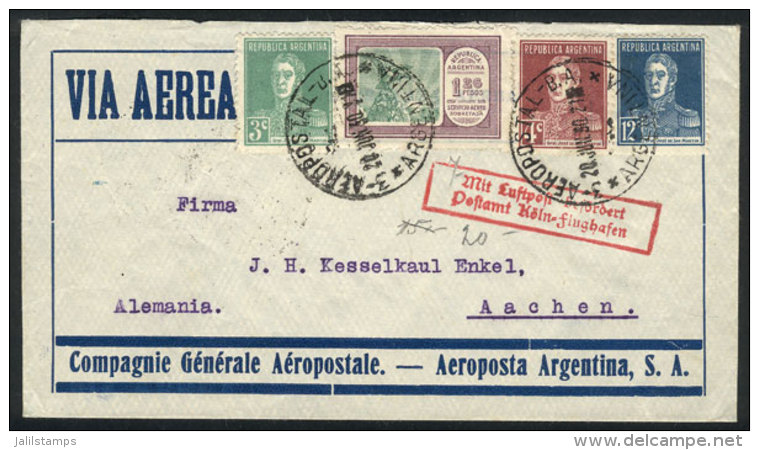 20/JUN/1930 Buenos Aires - Germany, By C.G.A.: Airmail Cover Franked With 1.45P. (GJ.652 + Other Values), With... - Autres & Non Classés