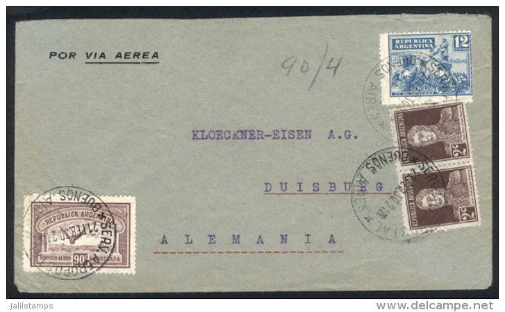 21/FE/1930 Buenos Aires - Germany: Airmail Cover (by Air France) Franked With 1.60P., Transit Backstamp Of Paris... - Autres & Non Classés