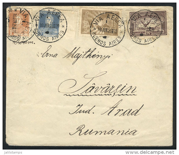 Envelope Of "Gran Hotel Viena, De Buenos Aires", Sent Via Air France To ROMANIA On 10/JUN/1929 Franked With 1.47P.,... - Autres & Non Classés