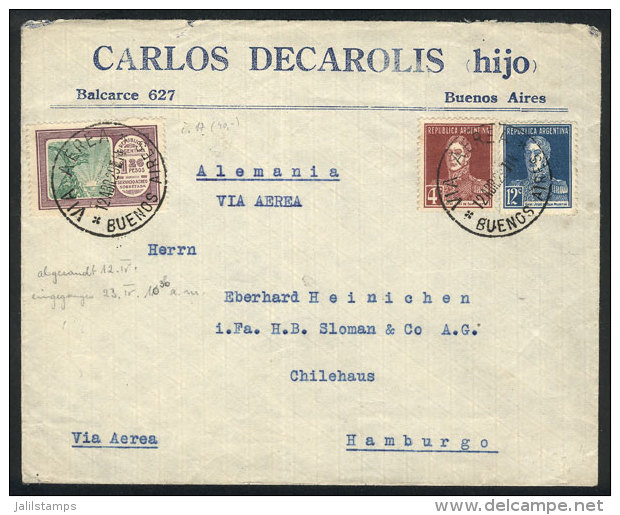 12/AP/1929 Buenos Aires - Germany: Airmail Cover Franked With 1.42P., VF Quality! - Autres & Non Classés