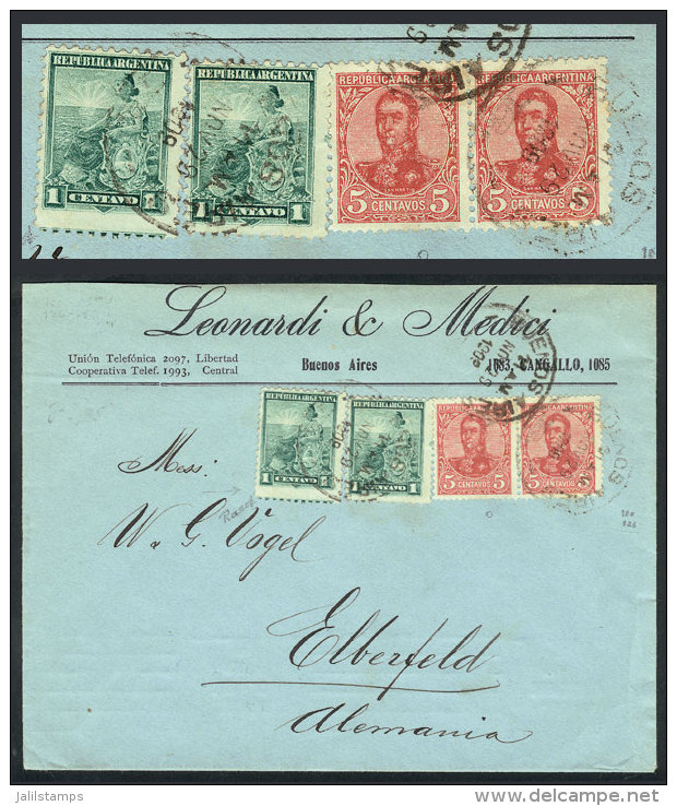 MIXED POSTAGE Liberty + San Martin In Oval: Cover Sent From Buenos Aires To Germany On 29/NO/1909, One Stamp Of 1c.... - Autres & Non Classés