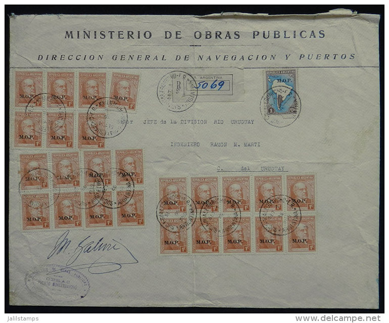 Registered Cover Sent From Gualeguaych&uacute; To Concepci&oacute;n Del Uruguay On 1/SE/1939, With Spectacular... - Service