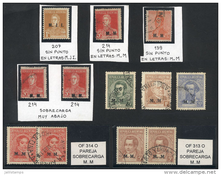 Lot Of Stamps With Overprint Varieties, VF Quality! - Service